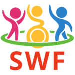 SEND Wolves Forum logo featuring pink, yellow and blue stylised figures, one is a wheelchair user, with a green ring around them above red ‘SWF’ text.